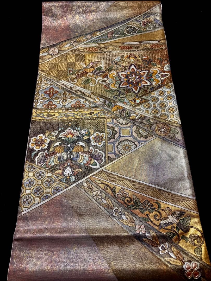 【美品】袋帯 螺鈿 刺繍 宝相華 お太鼓柄