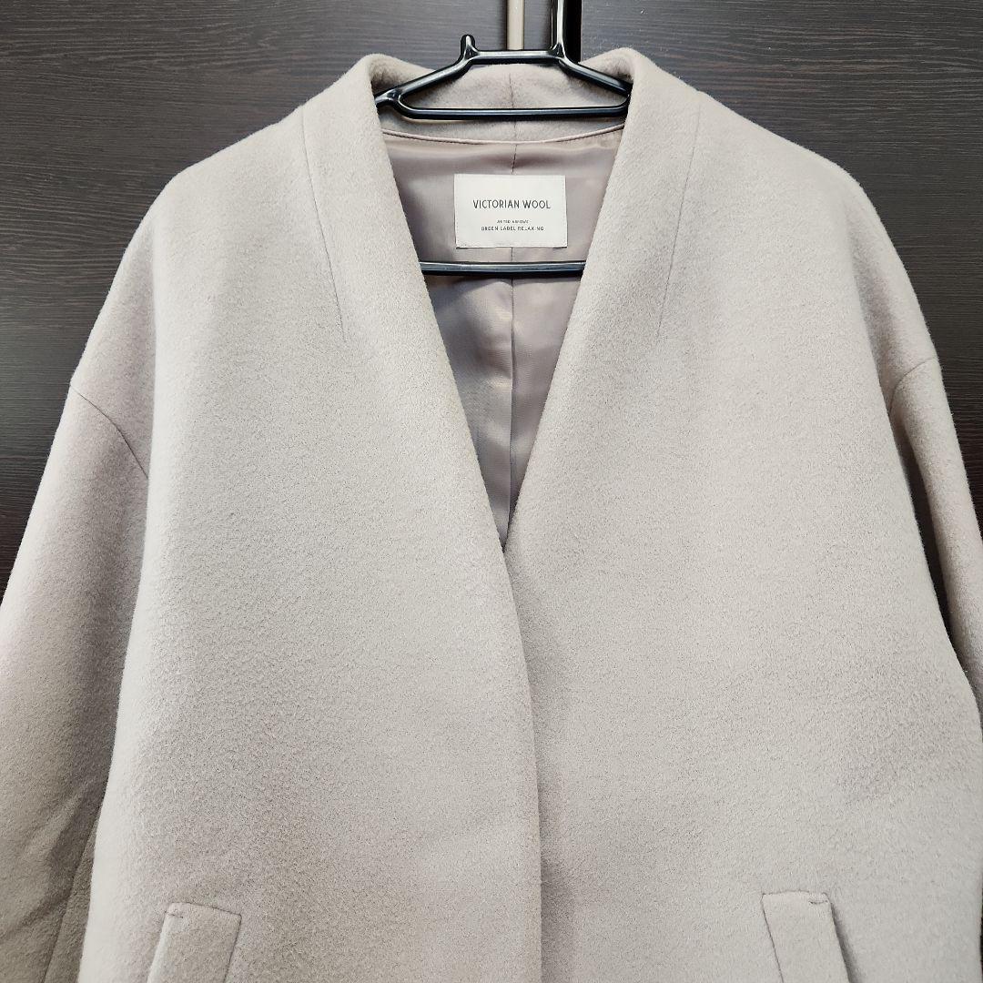 本日限定！【美品】ヴィクトリアン ウール ハーフコート グレージュ