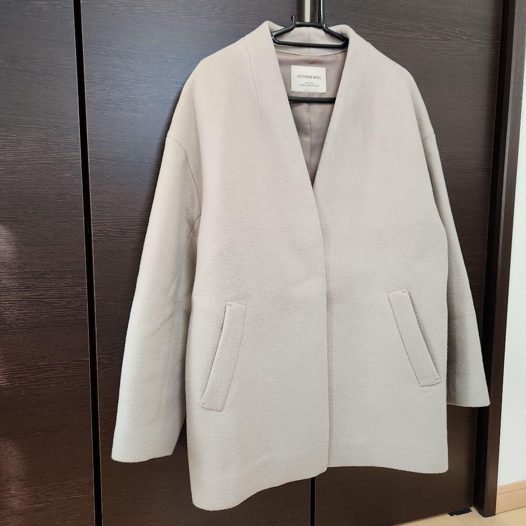 本日限定！【美品】ヴィクトリアン ウール ハーフコート グレージュ