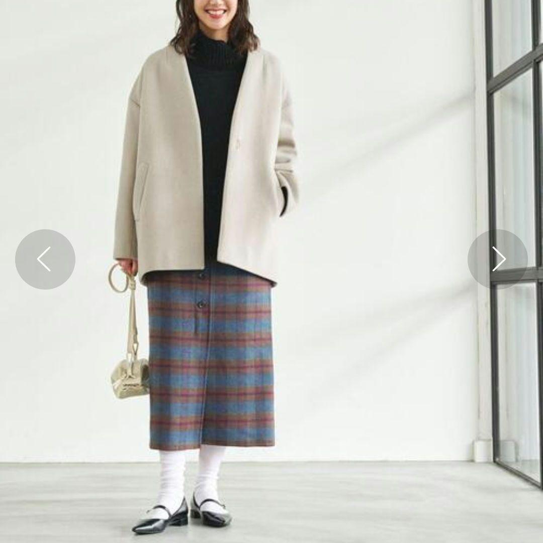 本日限定！【美品】ヴィクトリアン ウール ハーフコート グレージュ