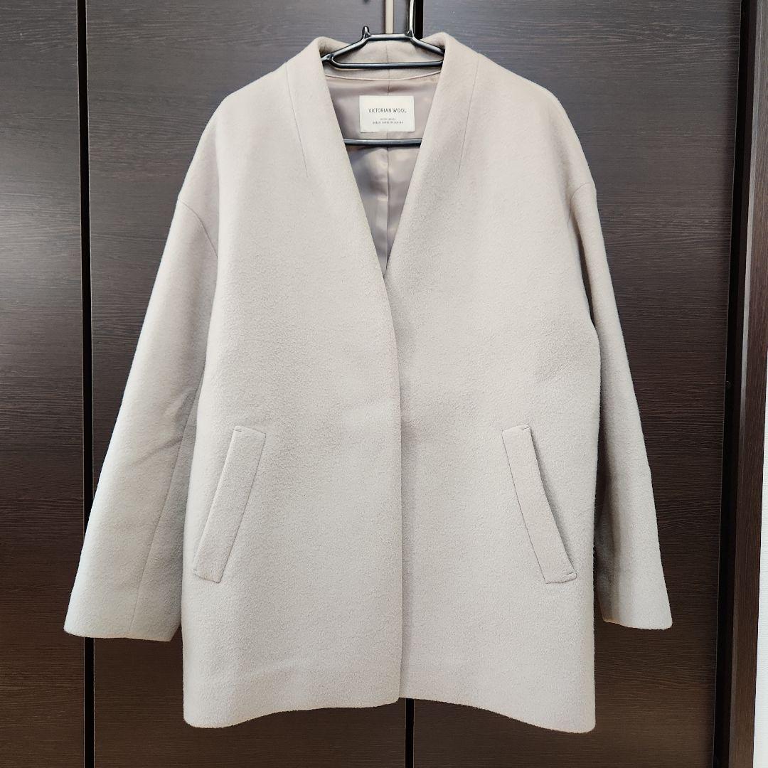 本日限定！【美品】ヴィクトリアン ウール ハーフコート グレージュ