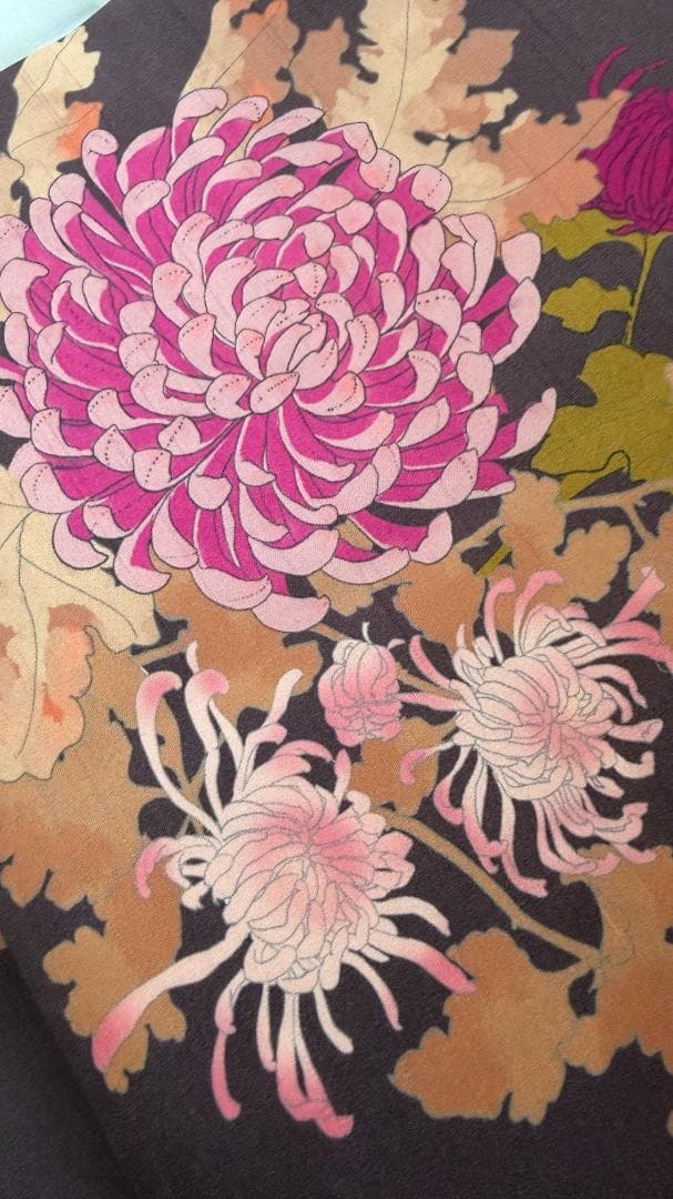 百葉堂リバーシブル名古屋帯 昼夜帯　和薔薇　葡萄酒色　紫色 バラ 菊 花柄