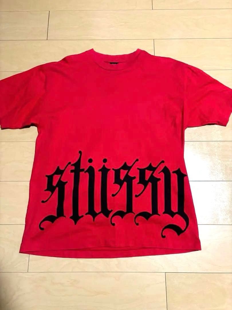 ア*ツ様 old stussy 80s 黒タグ オールドイングリッシュ ロゴ T