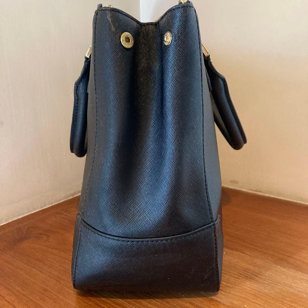 Tory Burch ブラック2wayレザービジネスバッグ A4サイズ