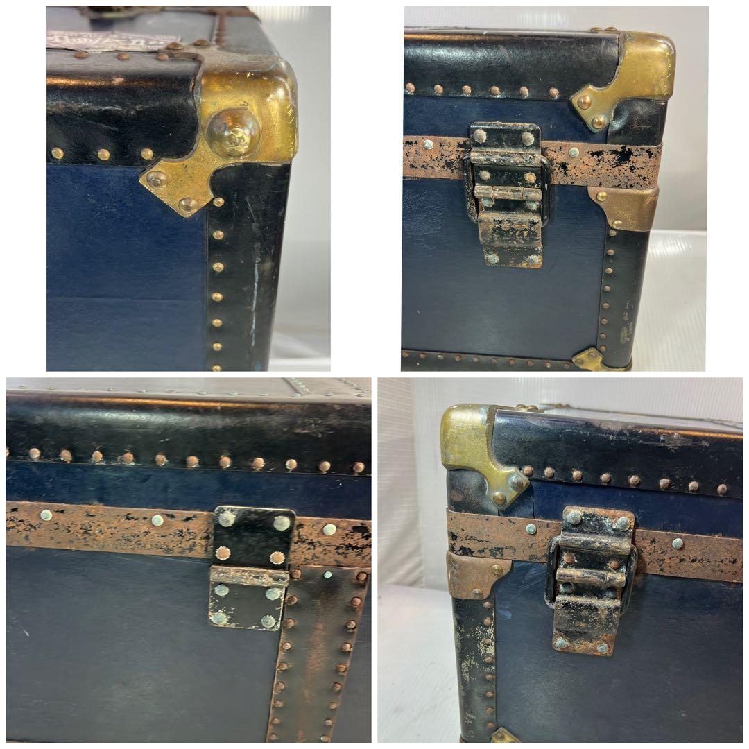 ネイビー 大型トランク 鍵付き