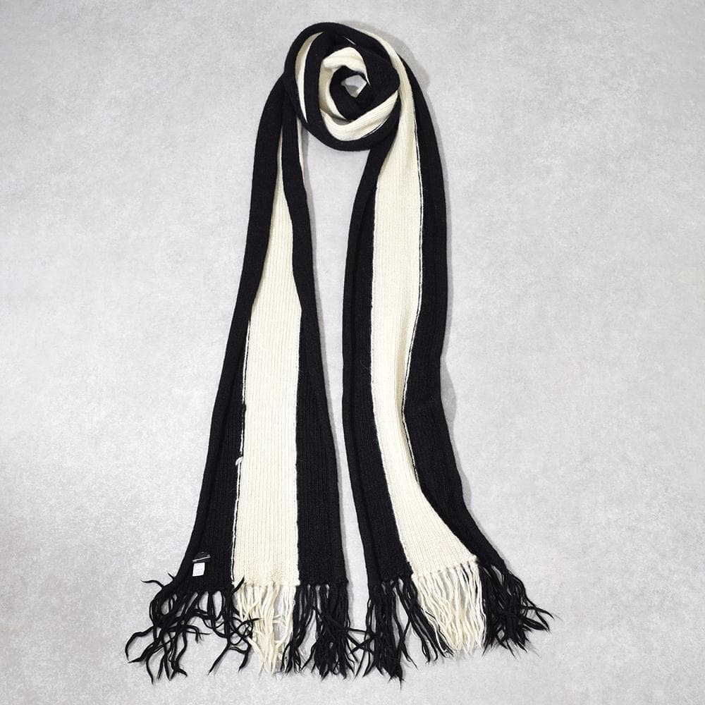 LAD MUSICIAN アルパカ100％ スーパーロング マフラー 黒×白