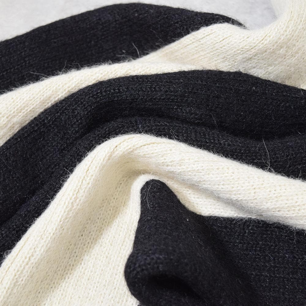 LAD MUSICIAN アルパカ100％ スーパーロング マフラー 黒×白