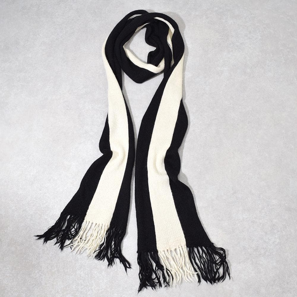 LAD MUSICIAN アルパカ100％ スーパーロング マフラー 黒×白