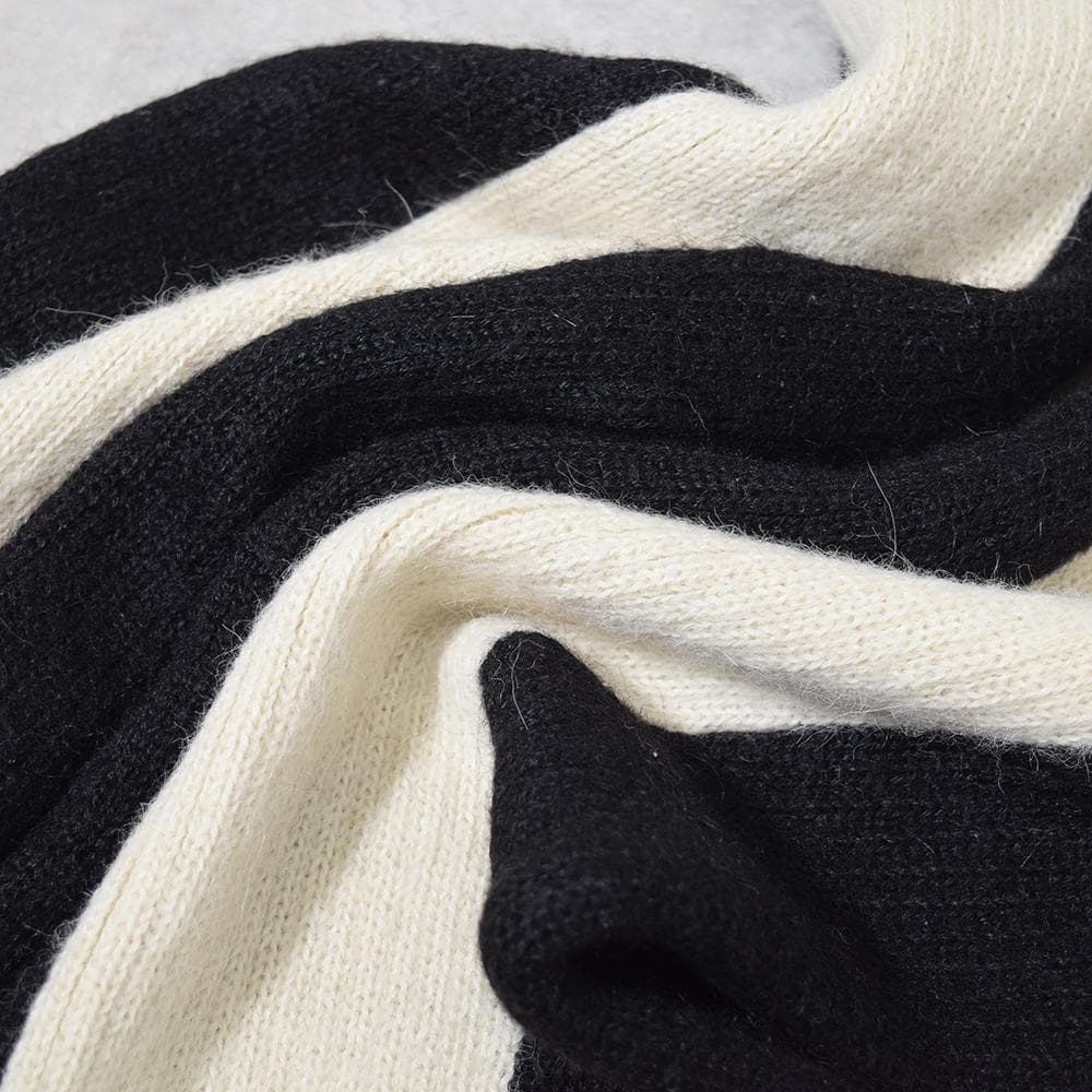 LAD MUSICIAN アルパカ100％ スーパーロング マフラー 黒×白