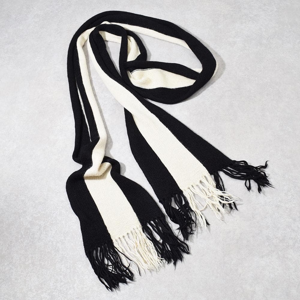 LAD MUSICIAN アルパカ100％ スーパーロング マフラー 黒×白