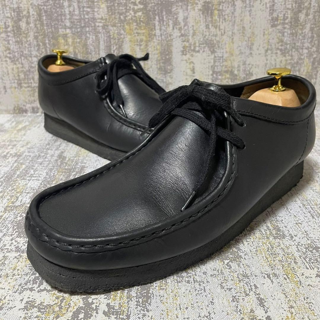 ★人気★クラークス ワラビー オールレザー【26.5】ブラック クレープソール