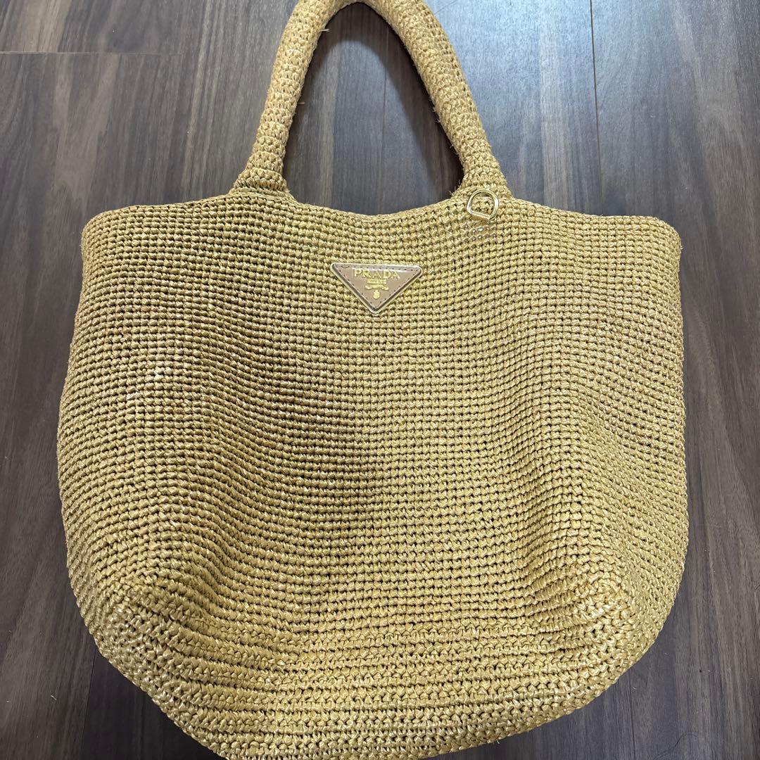 PRADA ベージュ かごバッグ トートバッグ