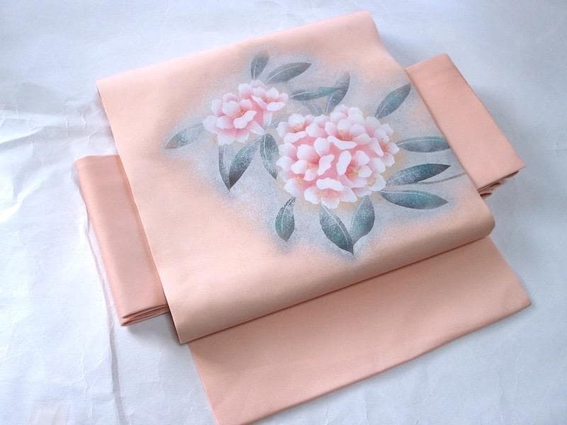 専用３点おまとめ　型染め紬九寸名古屋帯（牡丹唐草文） 正絹美品　他２点