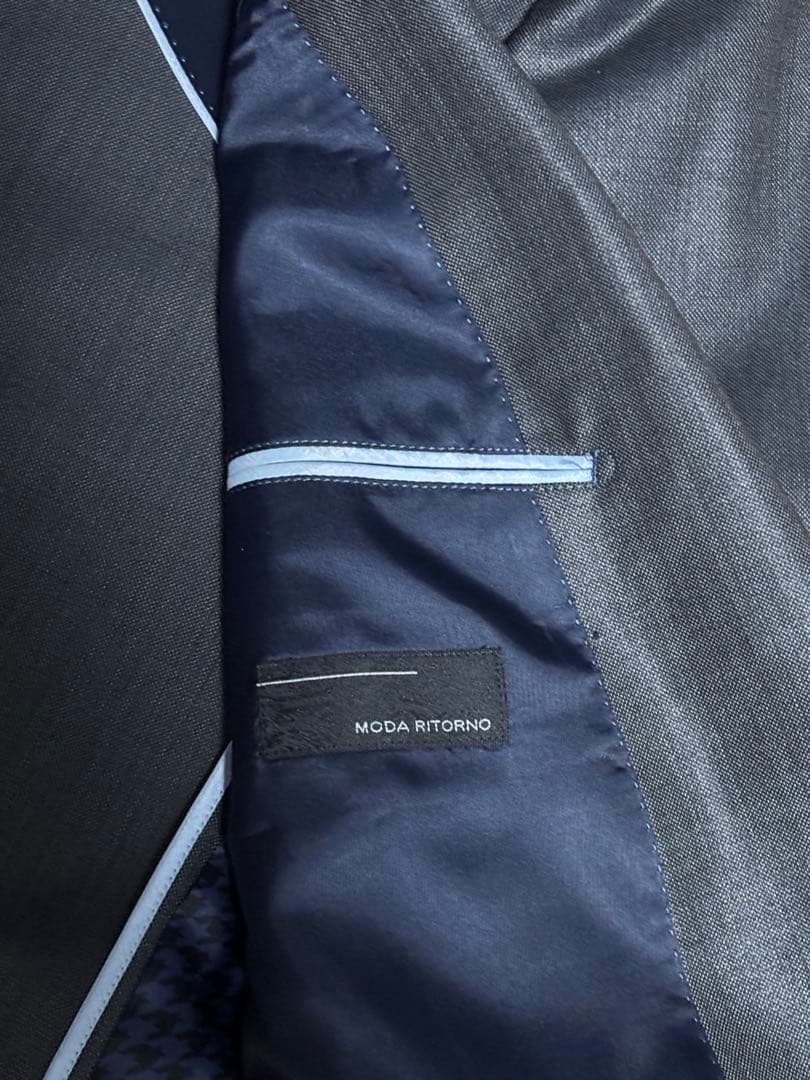 【美品】MODE RITORNO スリーピース スーツ グレー光沢 L 175
