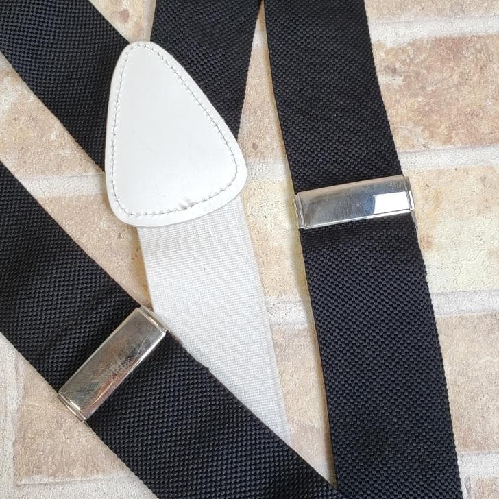 ブルックスブラザーズ ☆ サスペンダー Y型 ボタン式 ホワイト ブラック