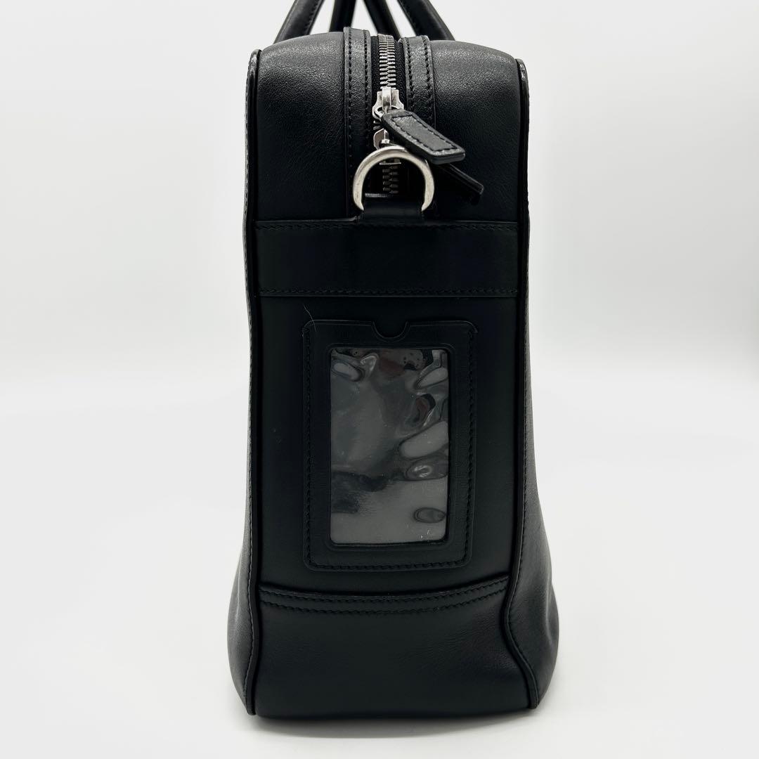 【極美品】アニヤハインドマーチ ビジネスバッグ スマイル 黒 レザー 2way