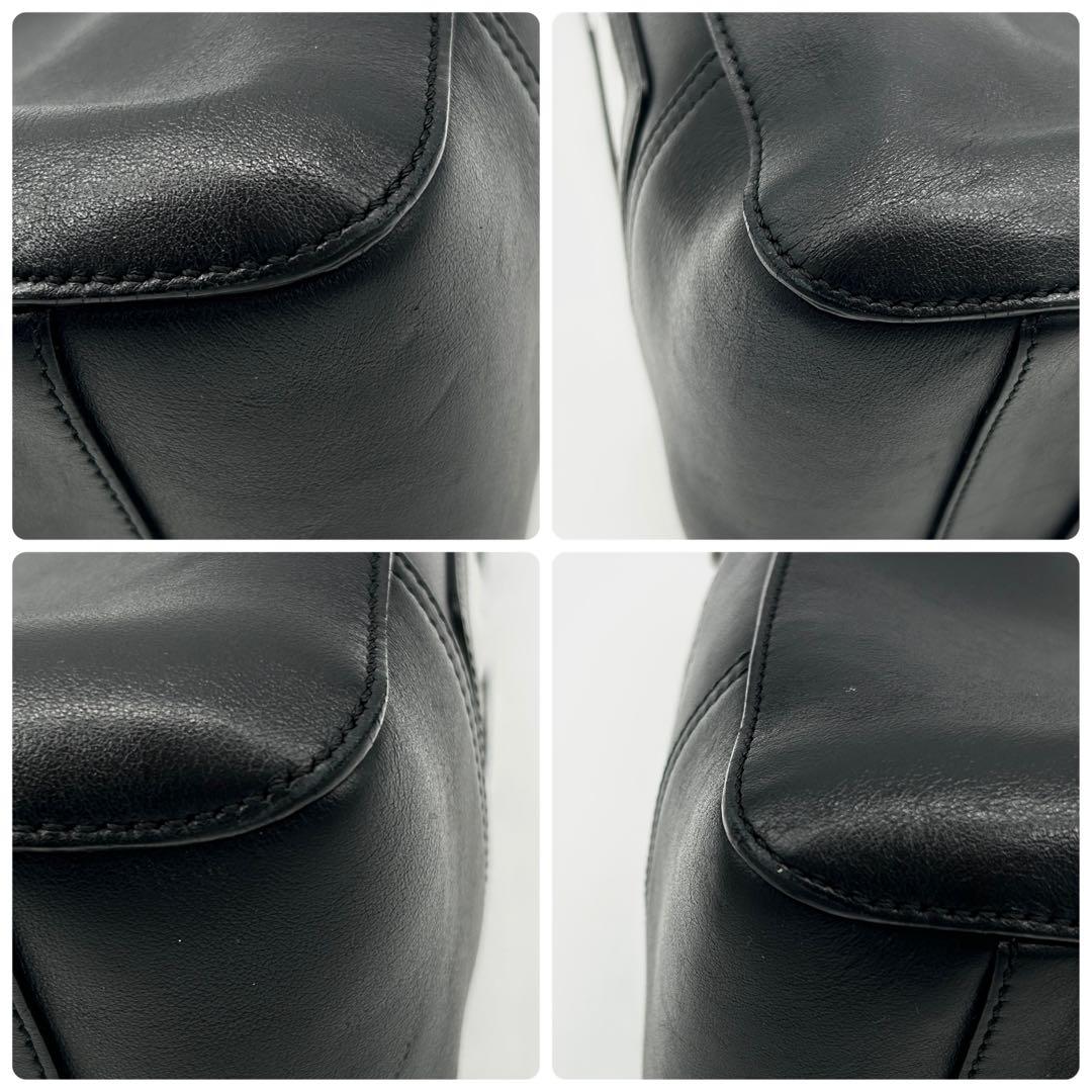 【極美品】アニヤハインドマーチ ビジネスバッグ スマイル 黒 レザー 2way