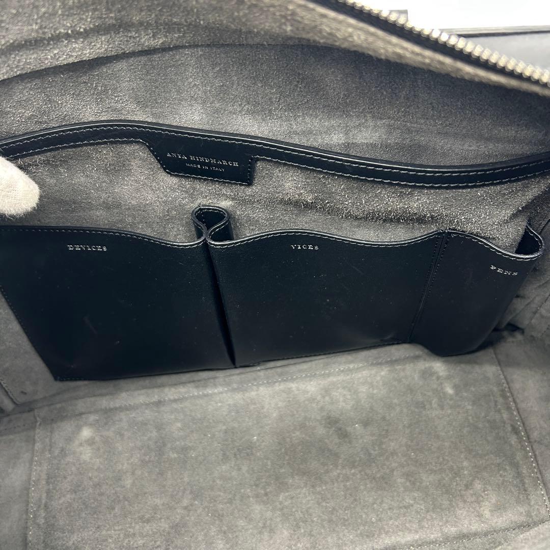 【極美品】アニヤハインドマーチ ビジネスバッグ スマイル 黒 レザー 2way