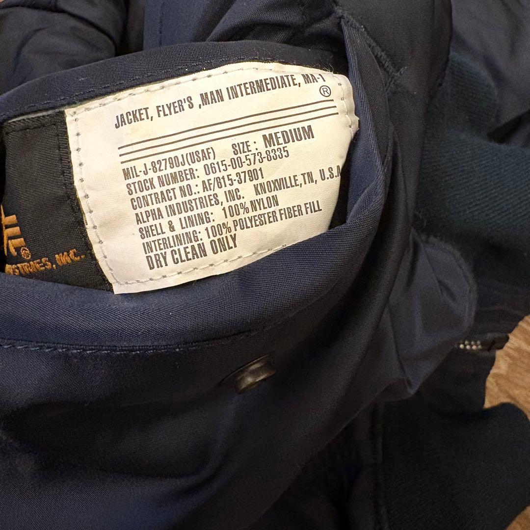 ALPHA MA-1 フライトジャケット ネイビー M コアスペック