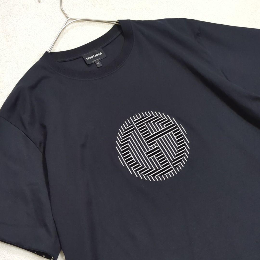 極美品 50 近年 ジョルジオアルマーニ ビッグロゴ tシャツ オーバーサイズ