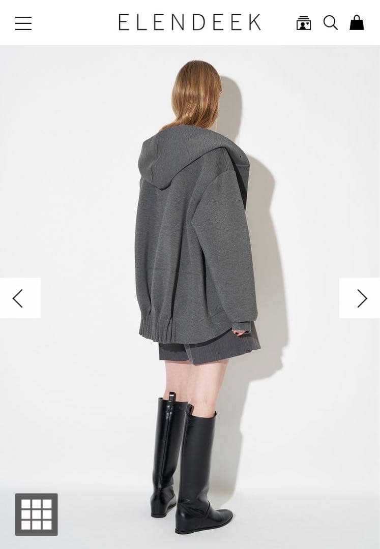 ELENDEEK ダークグレー フード付き スウェットパーカー