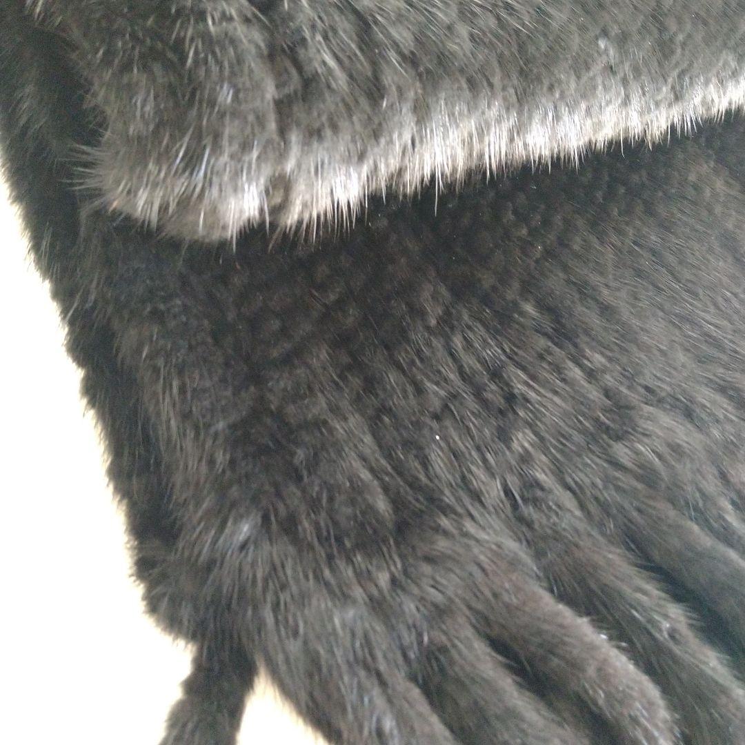 毛皮　ミンク　黒ストール