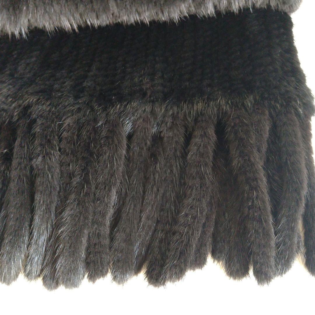 毛皮　ミンク　黒ストール