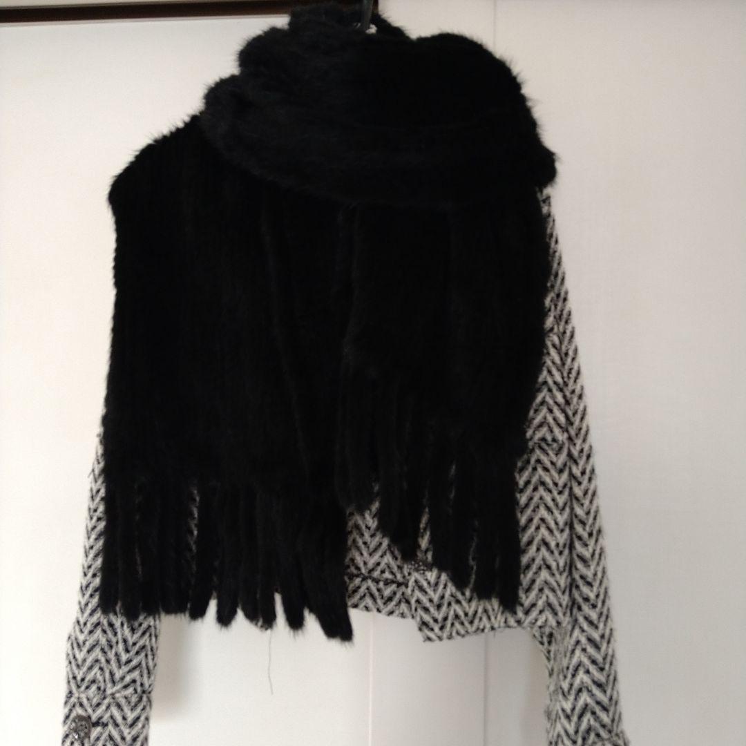毛皮　ミンク　黒ストール