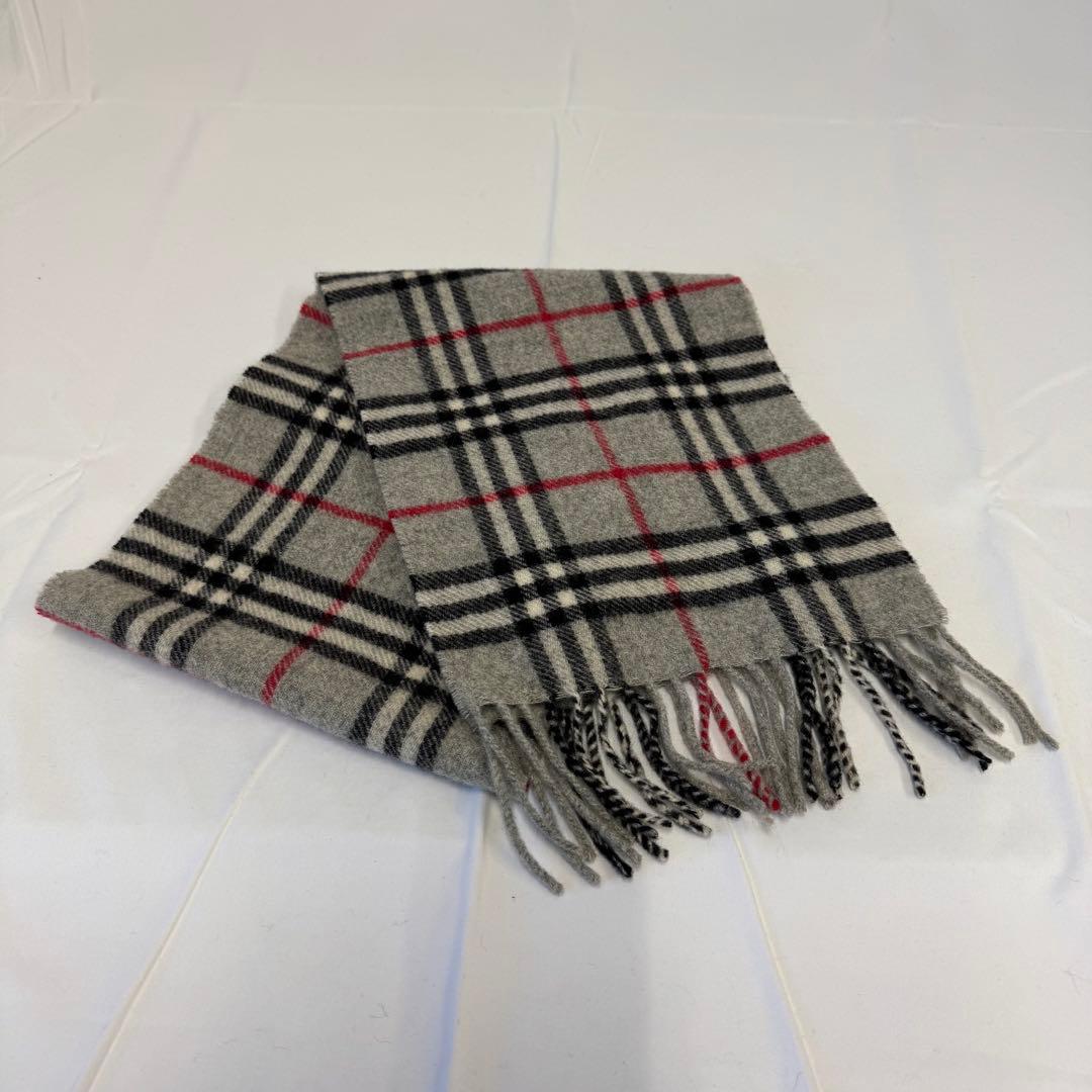BURBERRY バーバリー マフラー ストール 細長い グレー 130cm
