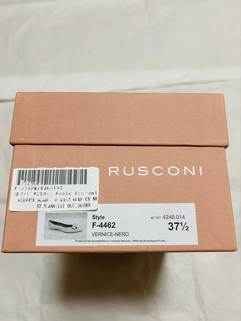 FABIORUSCONI リボンパンプス　ブラック　パテント　ファビオルスコーニ