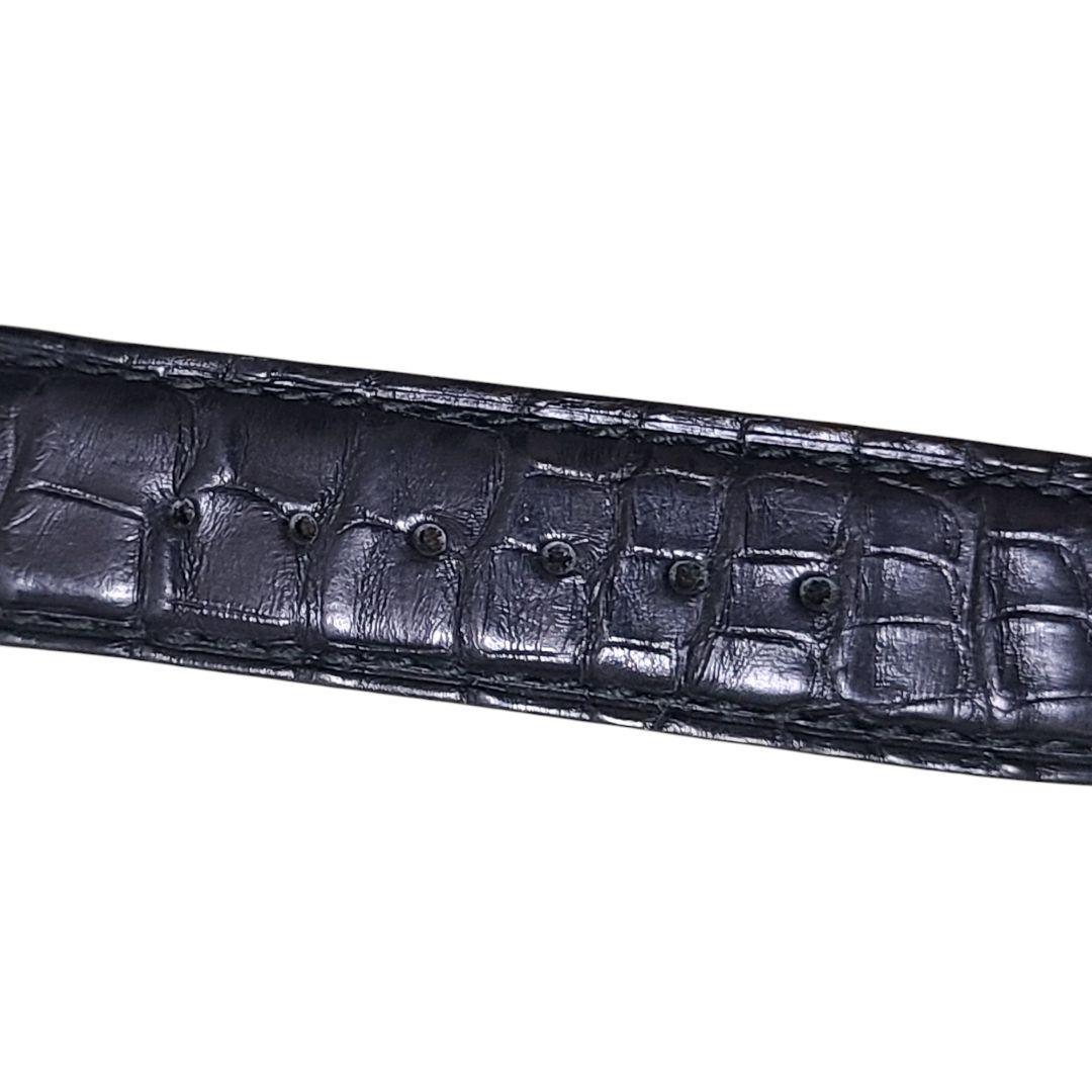 IWC純正 22mm ベルト バンド ストラップ ブラック アリゲーター クロコ