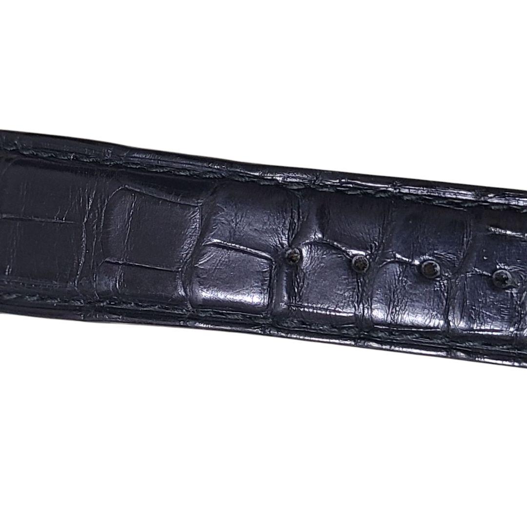 IWC純正 22mm ベルト バンド ストラップ ブラック アリゲーター クロコ