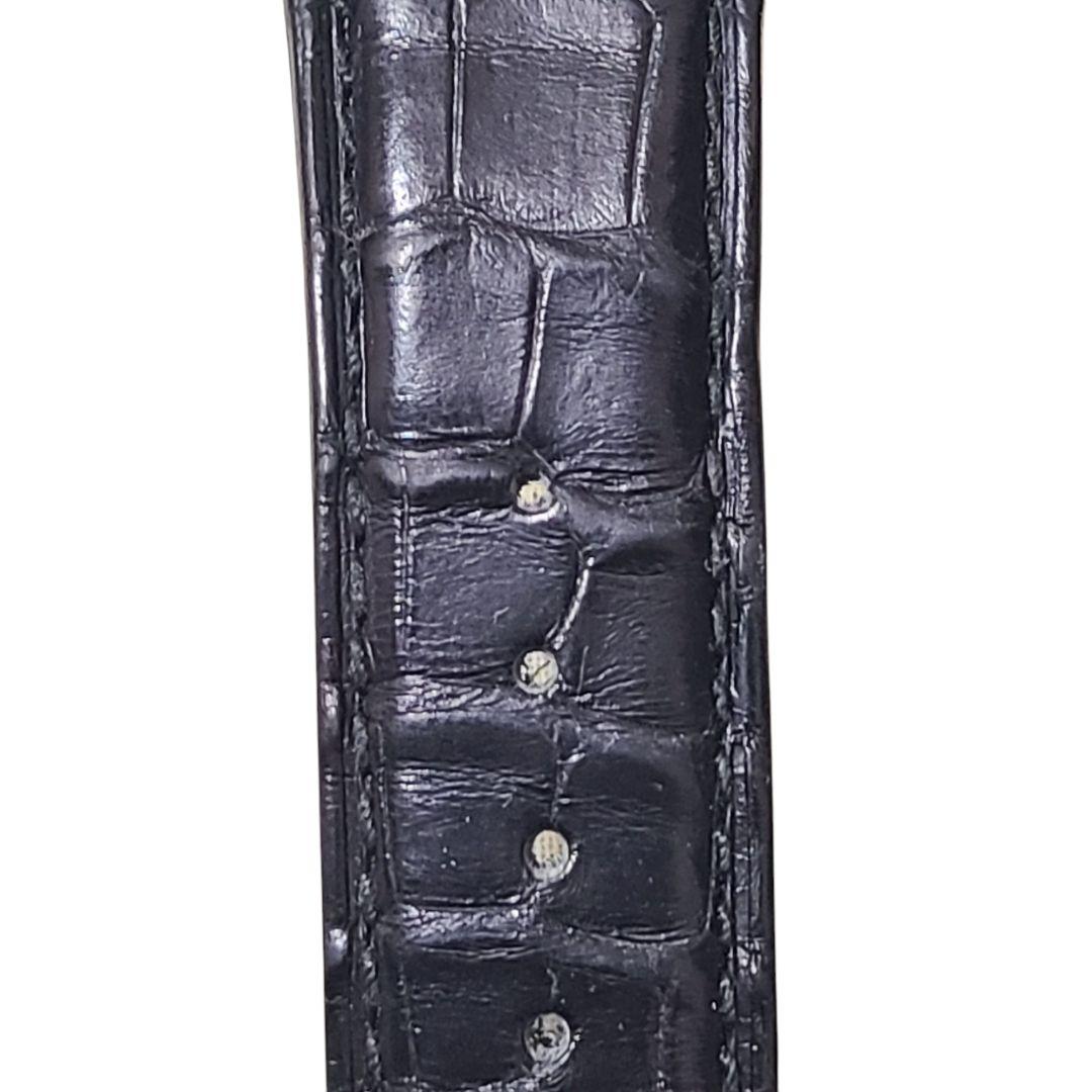 IWC純正 22mm ベルト バンド ストラップ ブラック アリゲーター クロコ