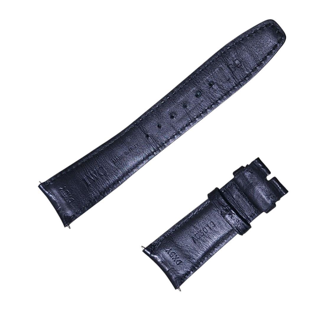 IWC純正 22mm ベルト バンド ストラップ ブラック アリゲーター クロコ