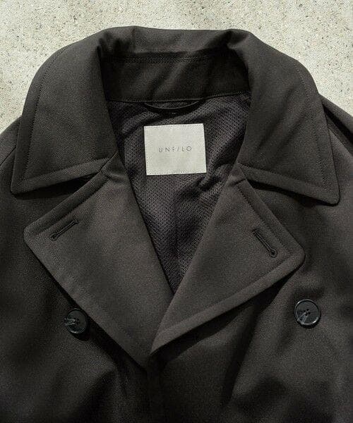 新品タグ付き【UNFILO アンフィーロ】ウールライク トレンチコート 黒 XL