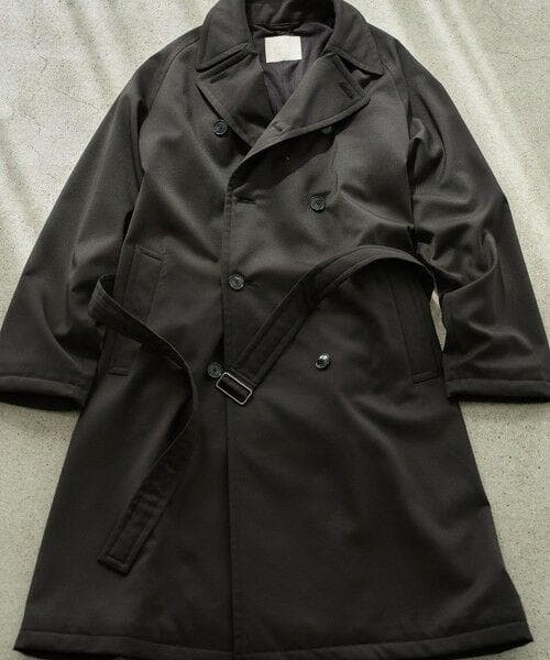 新品タグ付き【UNFILO アンフィーロ】ウールライク トレンチコート 黒 XL