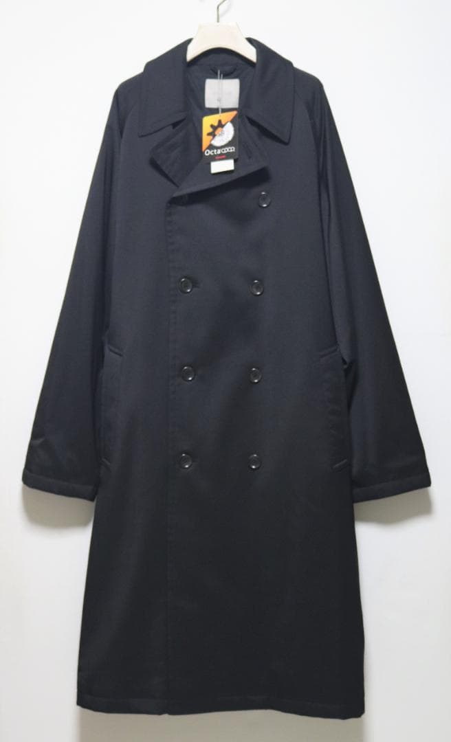 新品タグ付き【UNFILO アンフィーロ】ウールライク トレンチコート 黒 XL