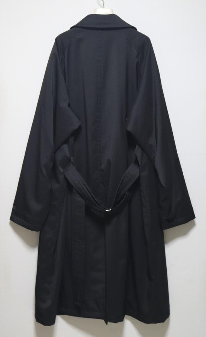 新品タグ付き【UNFILO アンフィーロ】ウールライク トレンチコート 黒 XL