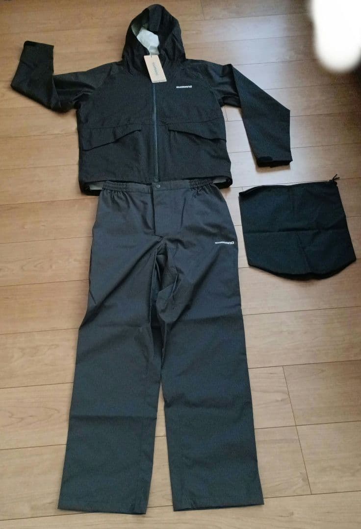 シマノ　RA-500V ブラックSサイズ　ベーシックフィッシングレインスーツ　黒