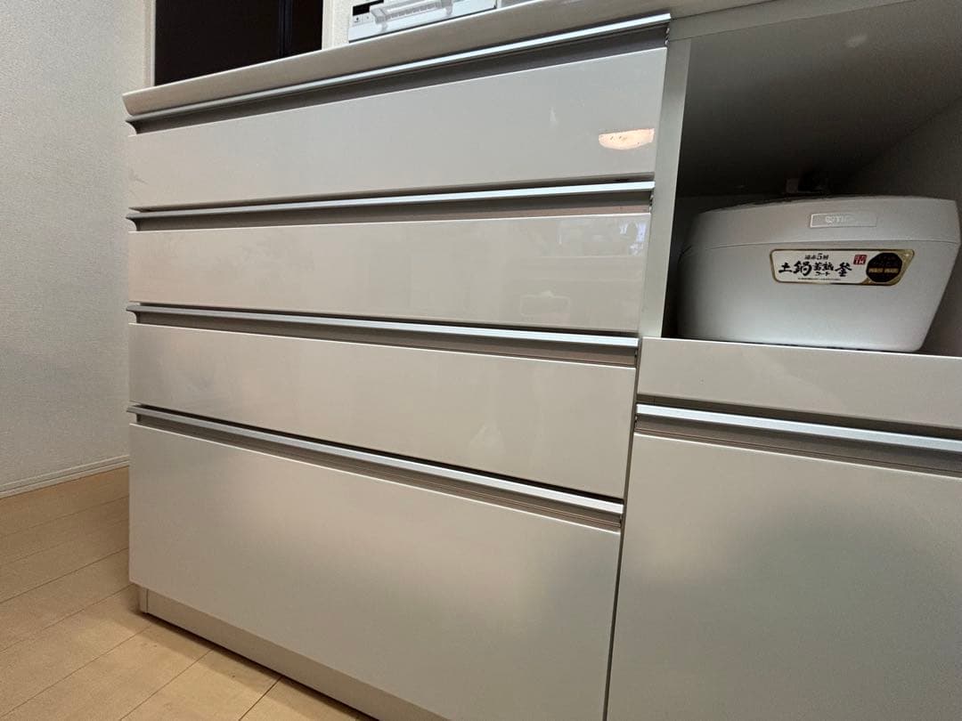 【値下げ交渉可】ニトリ　リガーレ　食器棚　120cmホワイト　ハイタイプ高さ93