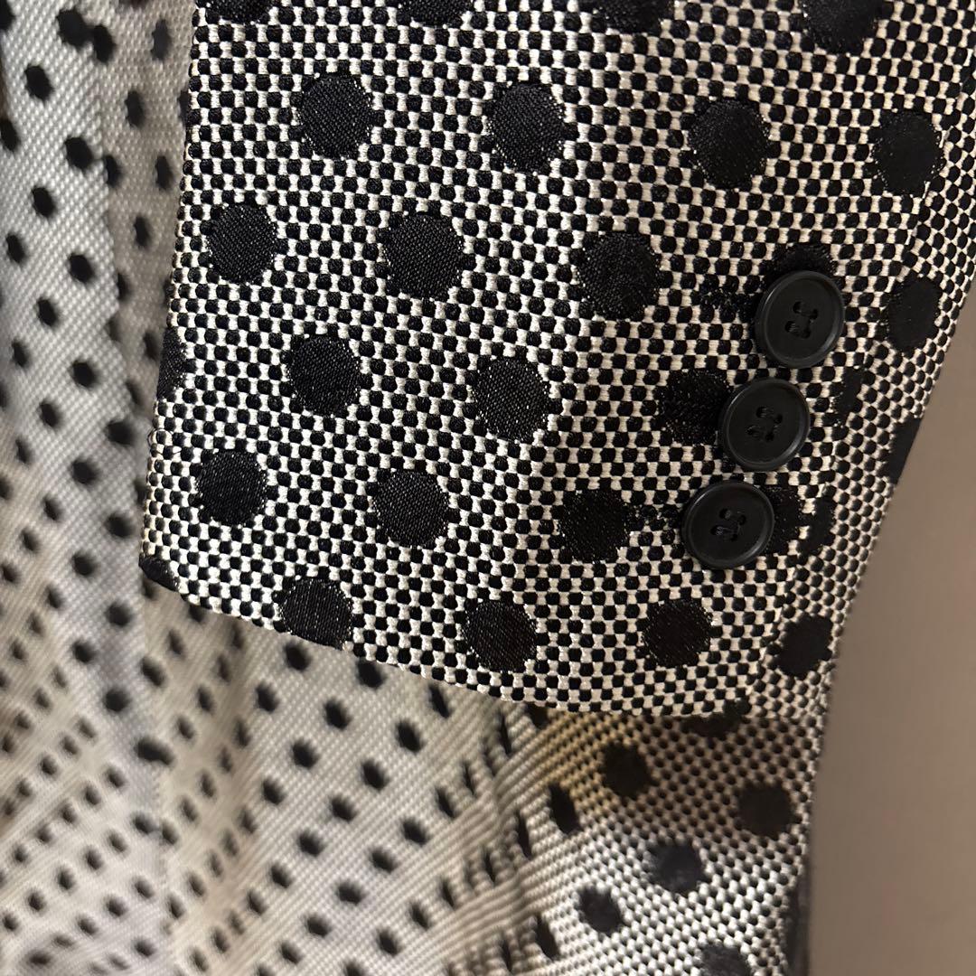 コムデギャルソンオムプリュス　ドット柄 ダブルボタン ロングコート