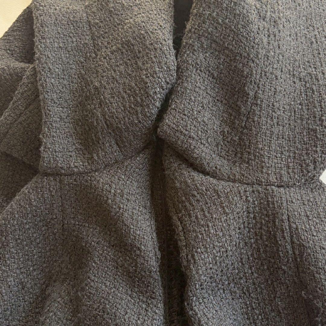 ジャーナルスタンダード ノーカラーツイードジャケット ゆったり 黒 23AW