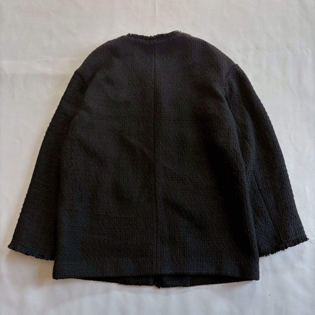 ジャーナルスタンダード ノーカラーツイードジャケット ゆったり 黒 23AW