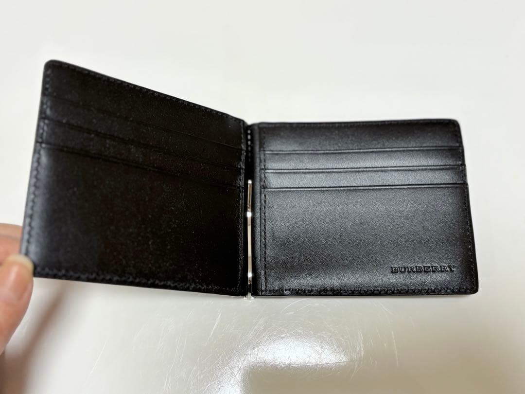 BURBERRY マネークリップ ノバチェックネイビー ブラック