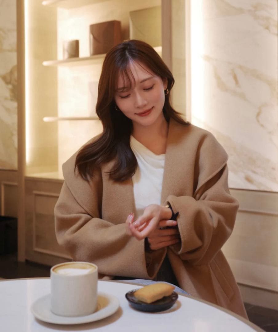 【1月中限定出品】　★値下げ中★ ポローラ　ショールカラーウールロングコート