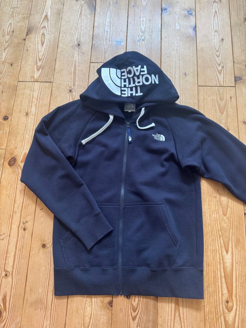 超美品ノースフェイス　リアビューフルジップフーディネイビー パーカー XL