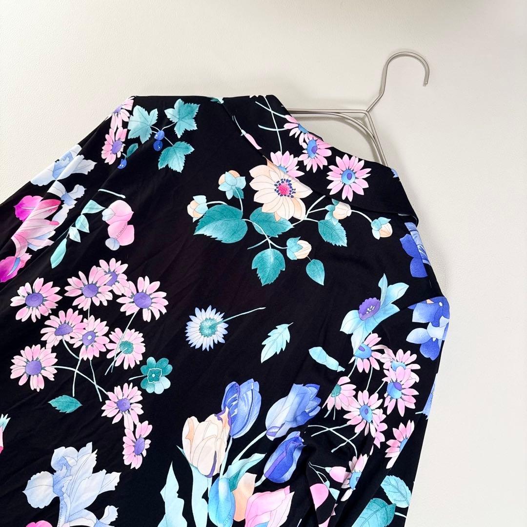 近年物 大きいサイズ✨レオナール カンカン素材 美しい花柄のジャケット 羽織り