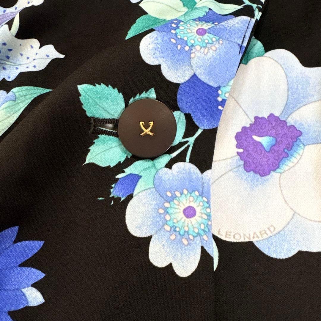 近年物 大きいサイズ✨レオナール カンカン素材 美しい花柄のジャケット 羽織り