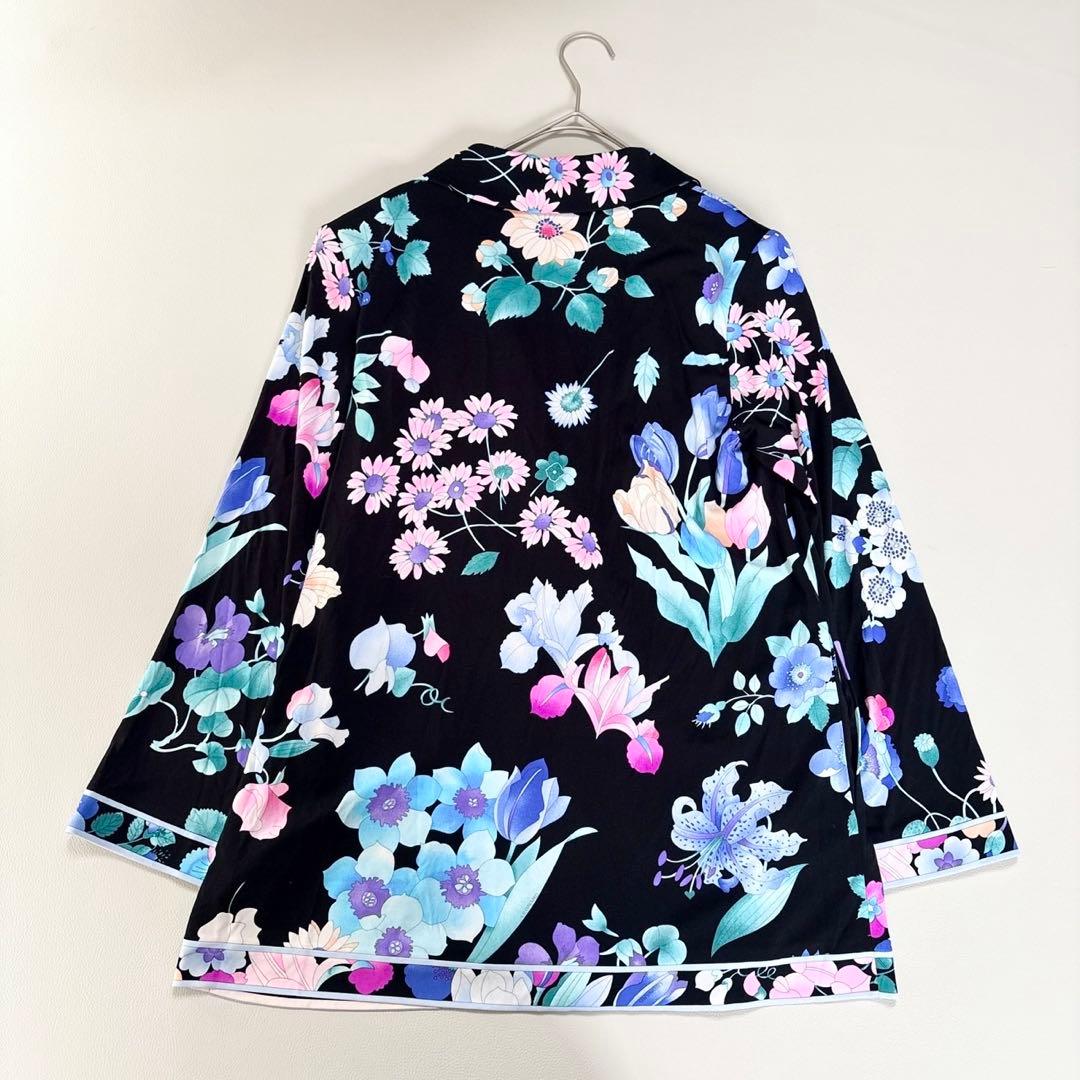 近年物 大きいサイズ✨レオナール カンカン素材 美しい花柄のジャケット 羽織り