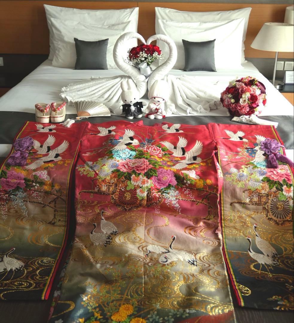 打掛 色打掛 八重重ね 白無垢 ウェディングドレス 結婚式　打掛ベルト付